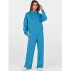 imageANRABESS Womens 2 Piece Outfits Sweatsuit Set 2025 Fall Drawstring Sweatshirt Wide Leg Sweatpant Lounge Set TracksuitBlue