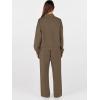 imageANRABESS Womens 2 Piece Outfits Sweatsuit Set 2025 Fall Drawstring Sweatshirt Wide Leg Sweatpant Lounge Set TracksuitBrown