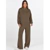 imageANRABESS Womens 2 Piece Outfits Sweatsuit Set 2025 Fall Drawstring Sweatshirt Wide Leg Sweatpant Lounge Set TracksuitBrown