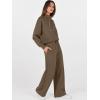 imageANRABESS Womens 2 Piece Outfits Sweatsuit Set 2025 Fall Drawstring Sweatshirt Wide Leg Sweatpant Lounge Set TracksuitBrown