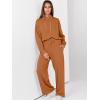 imageANRABESS Womens 2 Piece Outfits Sweatsuit Set 2025 Fall Drawstring Sweatshirt Wide Leg Sweatpant Lounge Set TracksuitCaramel