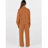 imageANRABESS Womens 2 Piece Outfits Sweatsuit Set 2025 Fall Drawstring Sweatshirt Wide Leg Sweatpant Lounge Set TracksuitCaramel