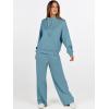 imageANRABESS Womens 2 Piece Outfits Sweatsuit Set 2025 Fall Drawstring Sweatshirt Wide Leg Sweatpant Lounge Set TracksuitGrey Green