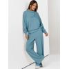 imageANRABESS Womens 2 Piece Outfits Sweatsuit Set 2025 Fall Drawstring Sweatshirt Wide Leg Sweatpant Lounge Set TracksuitGrey Green