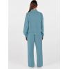 imageANRABESS Womens 2 Piece Outfits Sweatsuit Set 2025 Fall Drawstring Sweatshirt Wide Leg Sweatpant Lounge Set TracksuitGrey Green