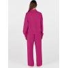 imageANRABESS Womens 2 Piece Outfits Sweatsuit Set 2025 Fall Drawstring Sweatshirt Wide Leg Sweatpant Lounge Set TracksuitHot Pink