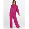 imageANRABESS Womens 2 Piece Outfits Sweatsuit Set 2025 Fall Drawstring Sweatshirt Wide Leg Sweatpant Lounge Set TracksuitHot Pink