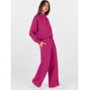 imageANRABESS Womens 2 Piece Outfits Sweatsuit Set 2025 Fall Drawstring Sweatshirt Wide Leg Sweatpant Lounge Set TracksuitHot Pink