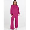 imageANRABESS Womens 2 Piece Outfits Sweatsuit Set 2025 Fall Drawstring Sweatshirt Wide Leg Sweatpant Lounge Set TracksuitHot Pink