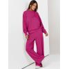 imageANRABESS Womens 2 Piece Outfits Sweatsuit Set 2025 Fall Drawstring Sweatshirt Wide Leg Sweatpant Lounge Set TracksuitHot Pink