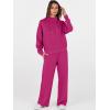 imageANRABESS Womens 2 Piece Outfits Sweatsuit Set 2025 Fall Drawstring Sweatshirt Wide Leg Sweatpant Lounge Set TracksuitHot Pink