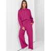 imageANRABESS Womens 2 Piece Outfits Sweatsuit Set 2025 Fall Drawstring Sweatshirt Wide Leg Sweatpant Lounge Set TracksuitHot Pink