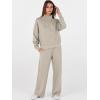 imageANRABESS Womens 2 Piece Outfits Sweatsuit Set 2025 Fall Drawstring Sweatshirt Wide Leg Sweatpant Lounge Set TracksuitLight Khaki