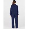 imageANRABESS Womens 2 Piece Outfits Sweatsuit Set 2025 Fall Drawstring Sweatshirt Wide Leg Sweatpant Lounge Set TracksuitNavy Blue