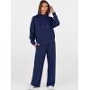 imageANRABESS Womens 2 Piece Outfits Sweatsuit Set 2025 Fall Drawstring Sweatshirt Wide Leg Sweatpant Lounge Set TracksuitNavy Blue