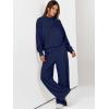 imageANRABESS Womens 2 Piece Outfits Sweatsuit Set 2025 Fall Drawstring Sweatshirt Wide Leg Sweatpant Lounge Set TracksuitNavy Blue