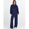imageANRABESS Womens 2 Piece Outfits Sweatsuit Set 2025 Fall Drawstring Sweatshirt Wide Leg Sweatpant Lounge Set TracksuitNavy Blue