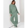 imageANRABESS Womens 2 Piece Outfits Sweatsuit Set 2025 Fall Drawstring Sweatshirt Wide Leg Sweatpant Lounge Set TracksuitPea Green