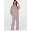 imageANRABESS Womens 2 Piece Outfits Sweatsuit Set 2025 Fall Drawstring Sweatshirt Wide Leg Sweatpant Lounge Set TracksuitRed Apricot