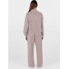 imageANRABESS Womens 2 Piece Outfits Sweatsuit Set 2025 Fall Drawstring Sweatshirt Wide Leg Sweatpant Lounge Set TracksuitRed Apricot