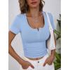 imageANRABESS Womens 2025 Summer Short Sleeve Tops Ribbed Knit Henley Button Up Slim Fit Basic Casual T Shirts Blouse Fall OutfitsLight Blue