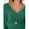 imageANRABESS Womens Jumpsuits Dressy Long Sleeve Wide Leg V Neck Pants Rompers 2025 Fall Formal One Piece Wedding Guest OutfitsForest Green