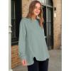 imageANRABESS Womens Long Sleeve Henley Tops Tunic Sweatshirt Loose Slit Casual Button Shirts Pullover 2025 Fall Winter OutfitsSage Green