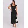 imageANRABESS Womens Smocked Maxi Dress Summer Casual Ruffle Square Neck Boho Ruffle Flowy Aline Beach Sundress with Pockets Black