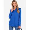 imageANRABESS Blouse for Women Dressy Casual Satin Long Sleeve Button Down Shirts 2025 Fall Outfits Office Business Work TopsBlue