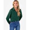 imageANRABESS Blouse for Women Dressy Casual Satin Long Sleeve Button Down Shirts 2025 Fall Outfits Office Business Work TopsForest Green