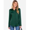 imageANRABESS Blouse for Women Dressy Casual Satin Long Sleeve Button Down Shirts 2025 Fall Outfits Office Business Work TopsForest Green
