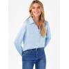 imageANRABESS Blouse for Women Dressy Casual Satin Long Sleeve Button Down Shirts 2025 Fall Outfits Office Business Work TopsLight Blue