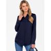 imageANRABESS Blouse for Women Dressy Casual Satin Long Sleeve Button Down Shirts 2025 Fall Outfits Office Business Work TopsNavy Blue