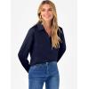 imageANRABESS Blouse for Women Dressy Casual Satin Long Sleeve Button Down Shirts 2025 Fall Outfits Office Business Work TopsNavy Blue
