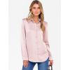 imageANRABESS Blouse for Women Dressy Casual Satin Long Sleeve Button Down Shirts 2025 Fall Outfits Office Business Work TopsPink