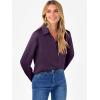 imageANRABESS Blouse for Women Dressy Casual Satin Long Sleeve Button Down Shirts 2025 Fall Outfits Office Business Work TopsPurple