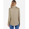 imageANRABESS Blouse for Women Dressy Casual Satin Long Sleeve Button Down Shirts 2025 Fall Outfits Office Business Work TopsTan