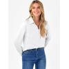 imageANRABESS Blouse for Women Dressy Casual Satin Long Sleeve Button Down Shirts 2025 Fall Outfits Office Business Work TopsWhite
