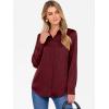imageANRABESS Blouse for Women Dressy Casual Satin Long Sleeve Button Down Shirts 2025 Fall Outfits Office Business Work TopsWine Red
