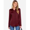 imageANRABESS Blouse for Women Dressy Casual Satin Long Sleeve Button Down Shirts 2025 Fall Outfits Office Business Work TopsWine Red