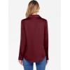 imageANRABESS Blouse for Women Dressy Casual Satin Long Sleeve Button Down Shirts 2025 Fall Outfits Office Business Work TopsWine Red
