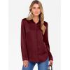 imageANRABESS Blouse for Women Dressy Casual Satin Long Sleeve Button Down Shirts 2025 Fall Outfits Office Business Work TopsWine Red