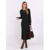 imageANRABESS Long Sleeve Midi Dresses for Women Fall Fashion Casual Vacation Crewneck Loose Split Striped Long Tshirts DressBlack