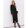 imageANRABESS Long Sleeve Midi Dresses for Women Fall Fashion Casual Vacation Crewneck Loose Split Striped Long Tshirts DressBlack