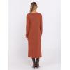 imageANRABESS Long Sleeve Midi Dresses for Women Fall Fashion Casual Vacation Crewneck Loose Split Striped Long Tshirts DressBrick Orange