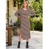 imageANRABESS Long Sleeve Midi Dresses for Women Fall Fashion Casual Vacation Crewneck Loose Split Striped Long Tshirts DressBrown White Stripe