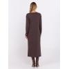 imageANRABESS Long Sleeve Midi Dresses for Women Fall Fashion Casual Vacation Crewneck Loose Split Striped Long Tshirts DressCoffee
