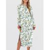 imageANRABESS Long Sleeve Midi Dresses for Women Fall Fashion Casual Vacation Crewneck Loose Split Striped Long Tshirts DressFloral Colorful