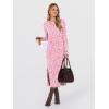 imageANRABESS Long Sleeve Midi Dresses for Women Fall Fashion Casual Vacation Crewneck Loose Split Striped Long Tshirts DressFloral Pink White