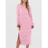 imageANRABESS Long Sleeve Midi Dresses for Women Fall Fashion Casual Vacation Crewneck Loose Split Striped Long Tshirts DressFloral Pink White